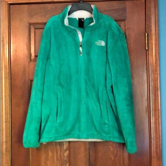 Womens green blue osito North Face fuzzy jacket L - Picture 2 of 2